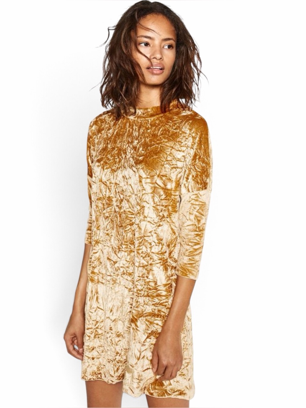 Zara Collection Crushed Velvet Mini Dress